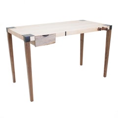 Solid Wood Writer's Desk Maple with Steel Joinery and Removable Legs