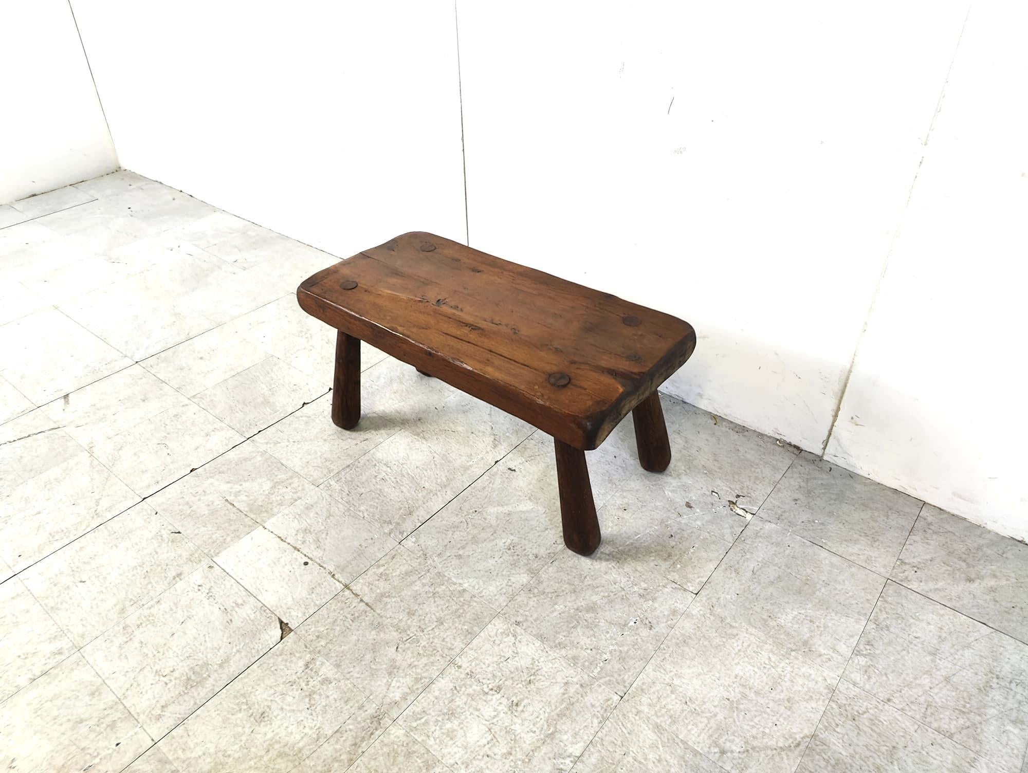 Solid wooden brutalist coffee table, 1960s For Sale 10
