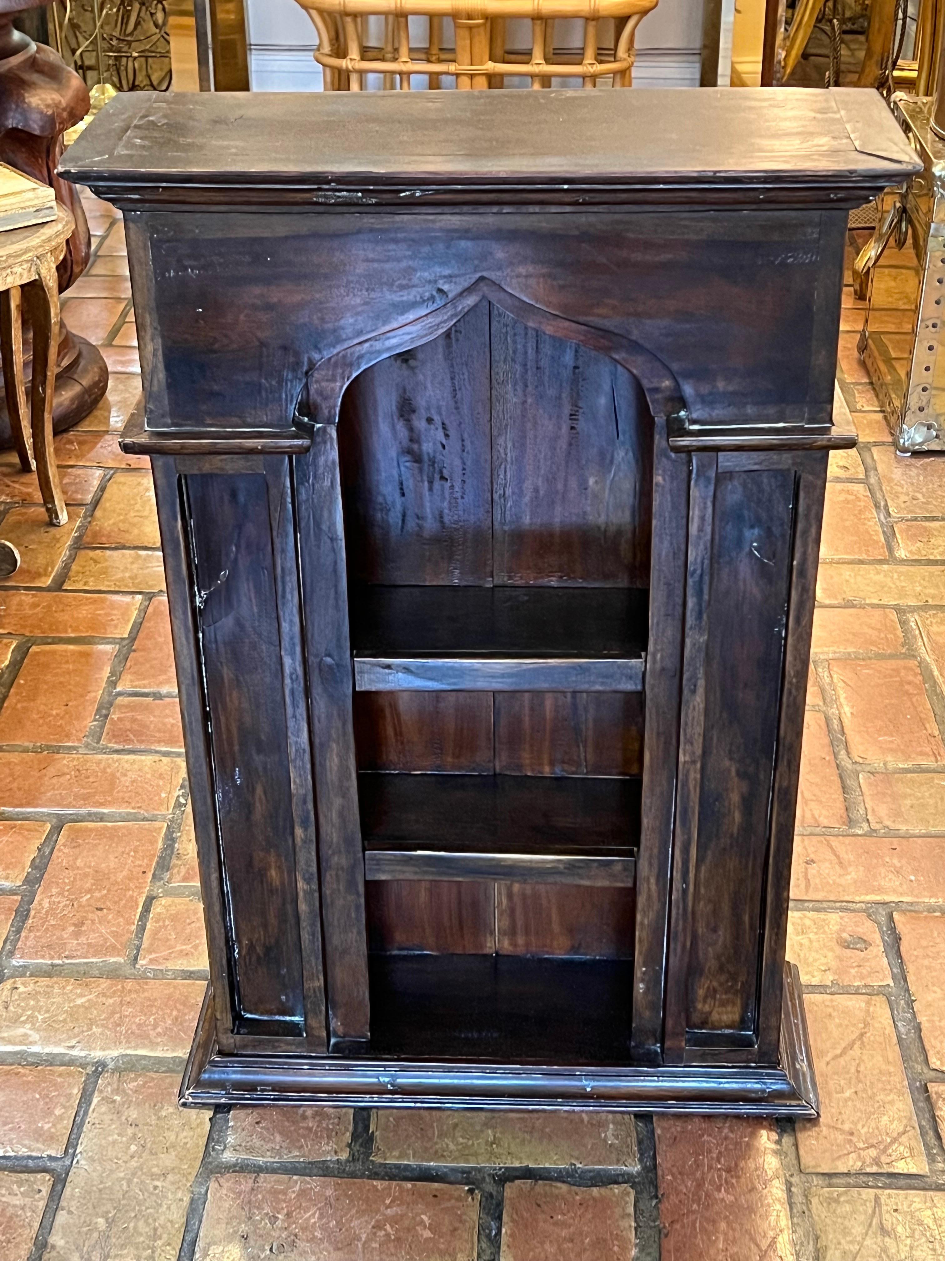 Late 20th Century Solid Wooden Gothic Style Wall Shelf