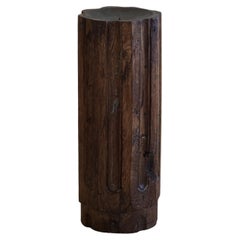 Solid Wooden Handcrafted Torchére, Floor Candle Holder from the 1920s