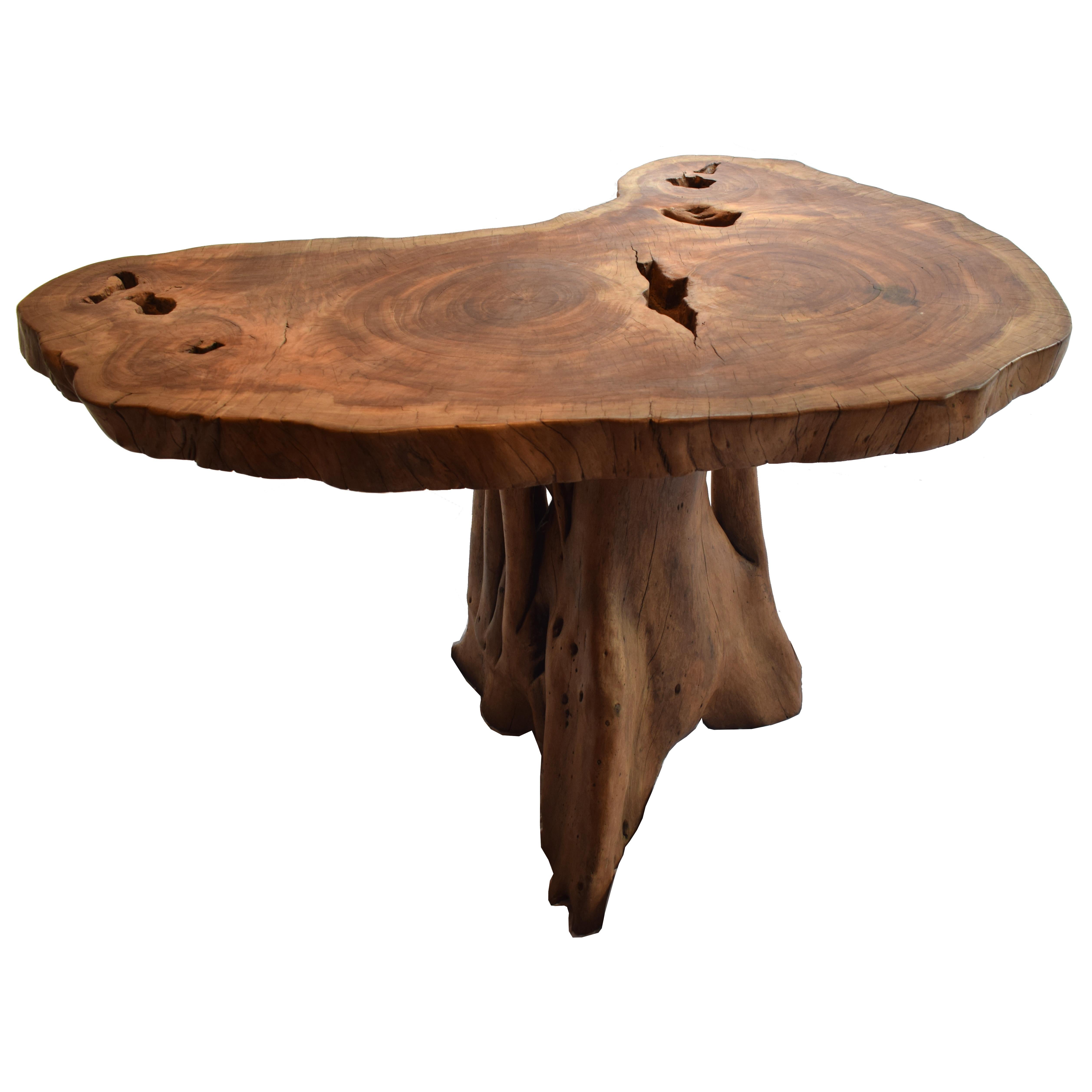 wooden tree table