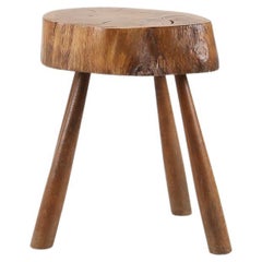 Solid Wooden Rustic Stool, 1920's
