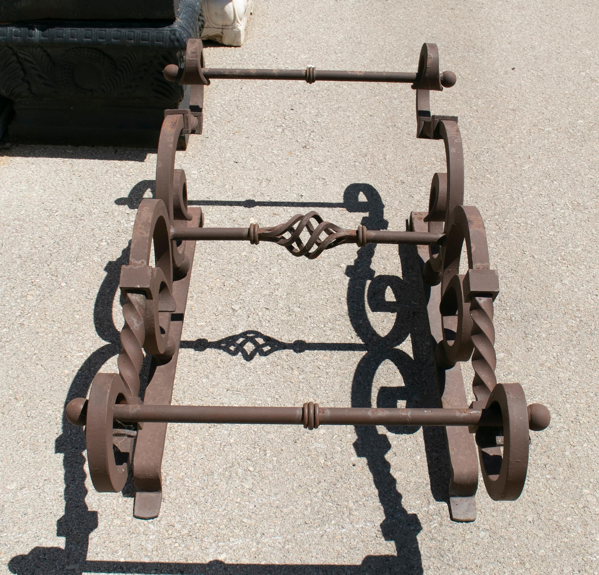 wrought iron coffee table bases