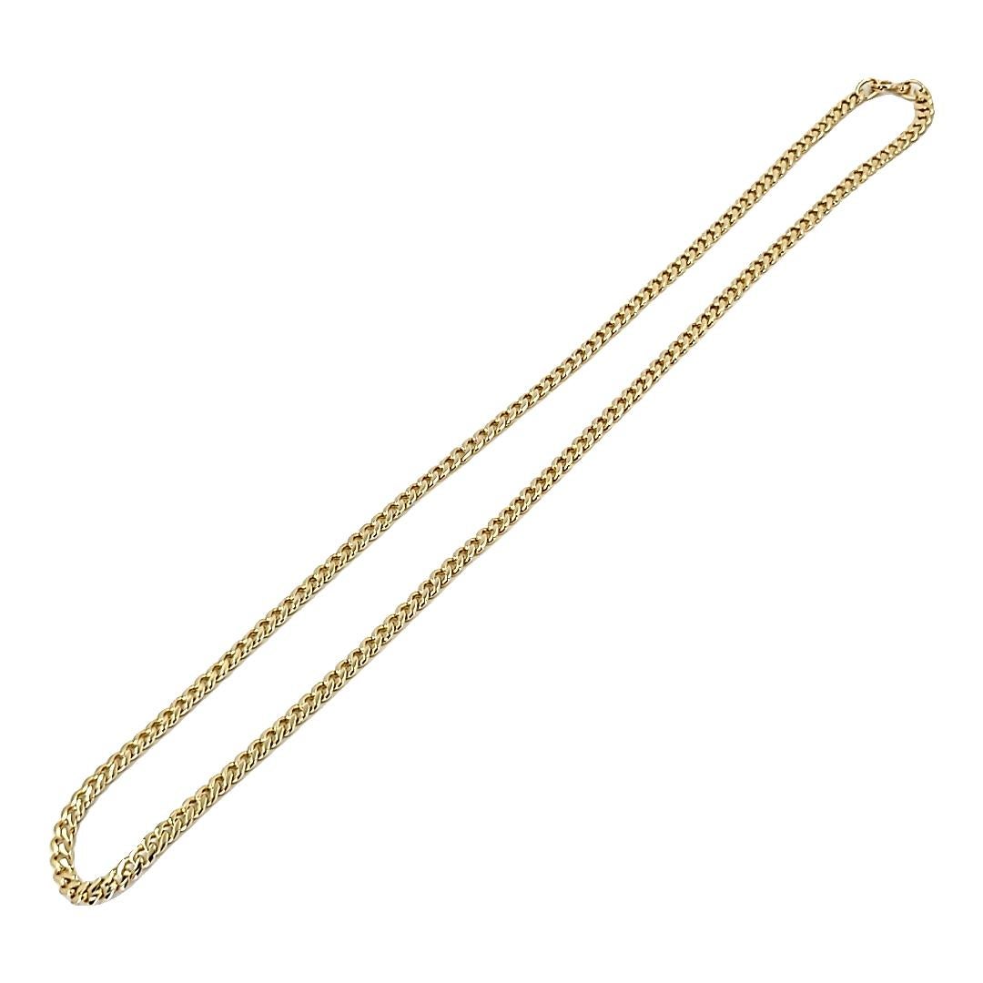 18 Karat Yellow Gold Solid 5mm Cuban Link Necklace Measuring 23.5 Inches Long. Finished Weight Is 43.5 Grams.