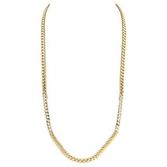 Solid Yellow Gold Cuban Link Chain Necklace