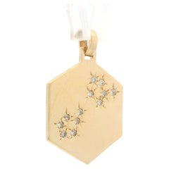 Massivem Gelbgold Diamant Skorpion Zodiac Star Alignment Medaillon Anhänger