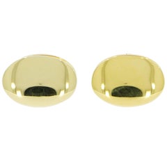 Solid Yellow Gold Double-Sided Oval Cufflinks