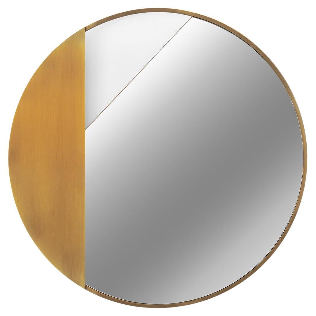 Solida Brass Circular Mirror For Sale