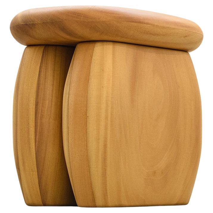 Tabouret Solida, par Rain, tabouret contemporain, bois massif de Garapá