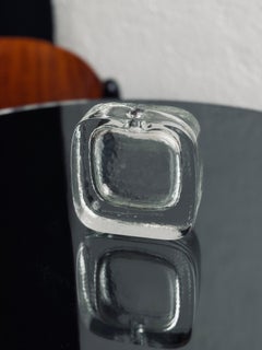 Vase Solifleur en verre au design Vintage Brutalist 1970