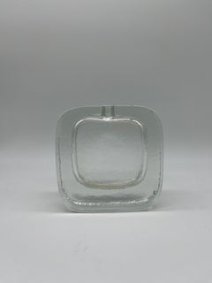 Vase Solifleur en verre au design Vintage Brutalist 1970