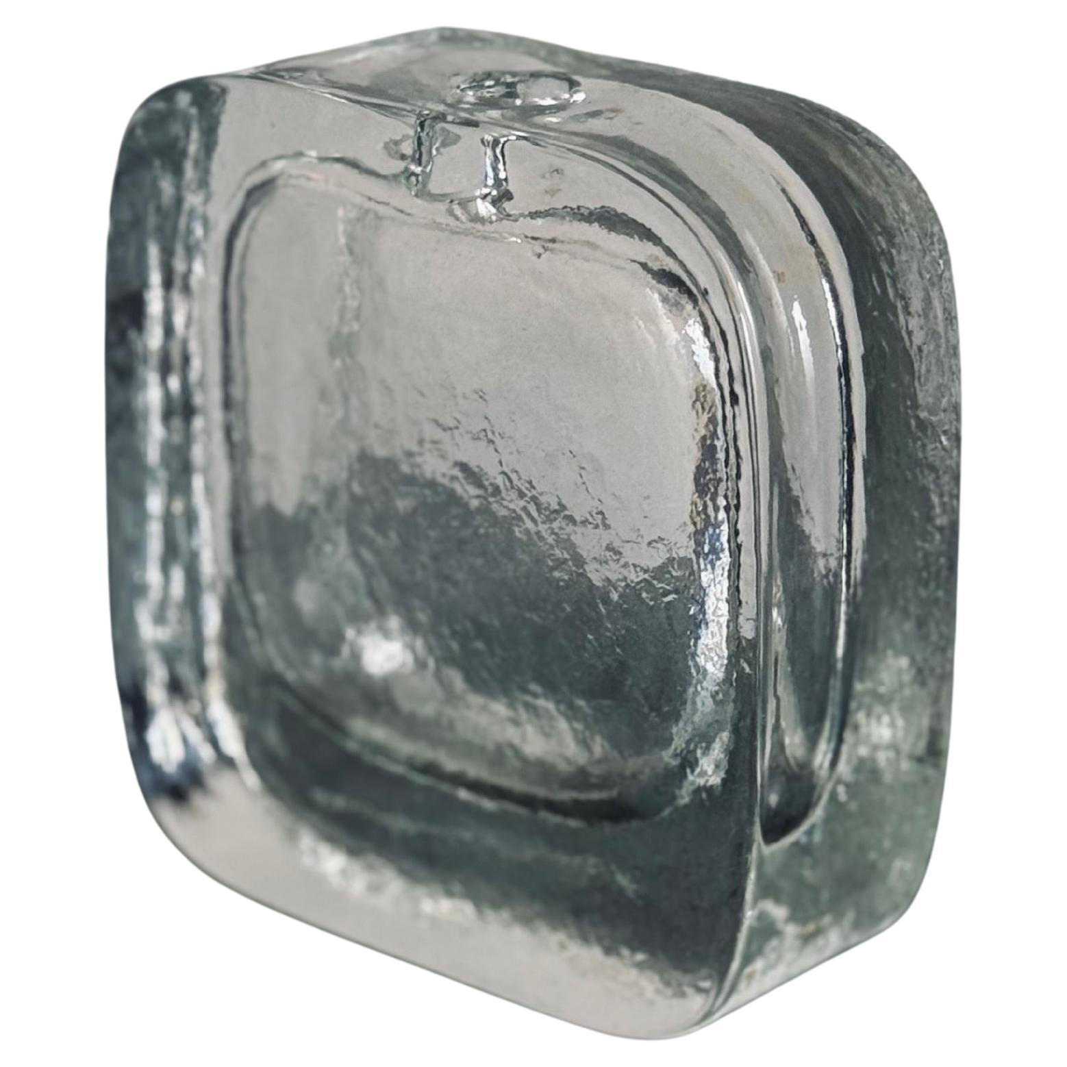 Solifleur Vase in Vintage Design Brutalist Glass 1970s