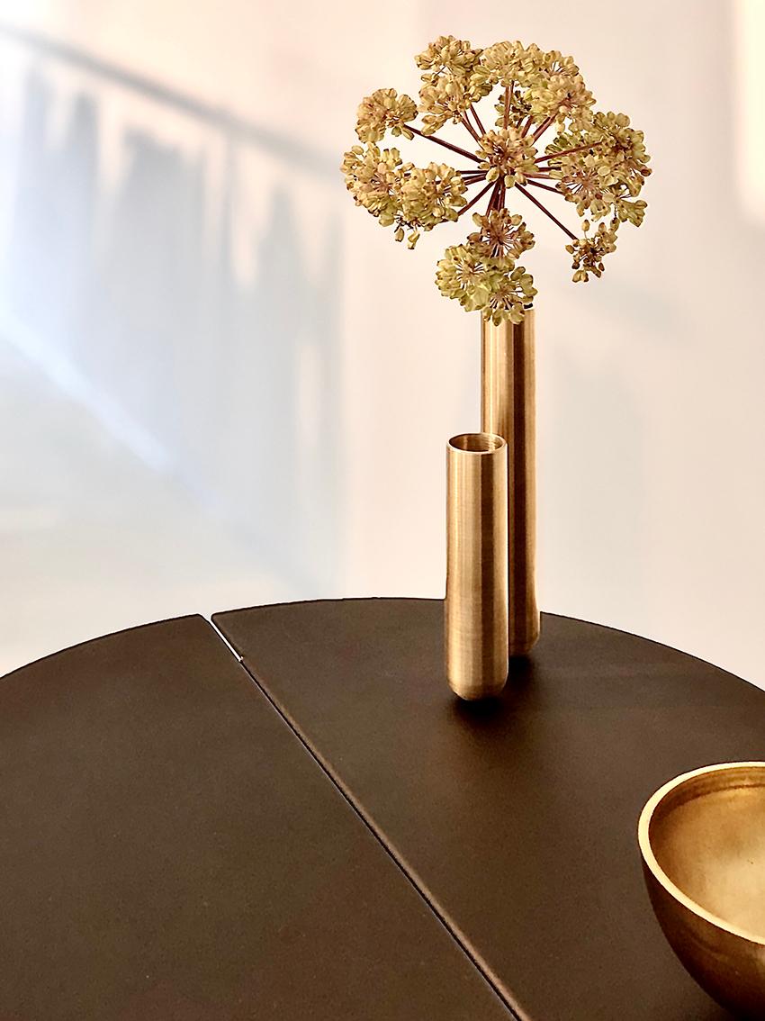 Contemporary Soliflore Brass Vase by Mademoiselle Jo For Sale