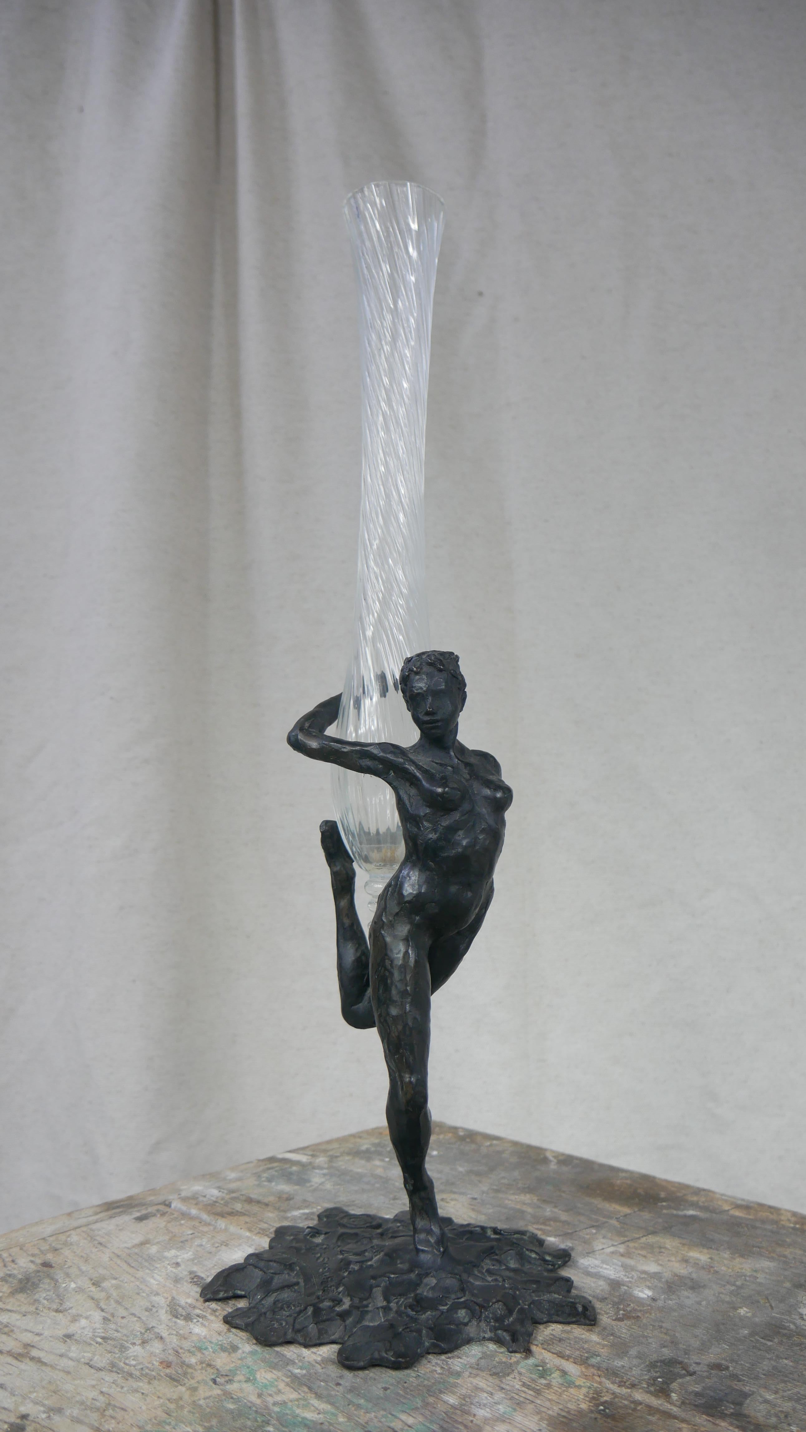 Soliflores femme Portacandele in bronzo di Patrick Laroche in vendita 2