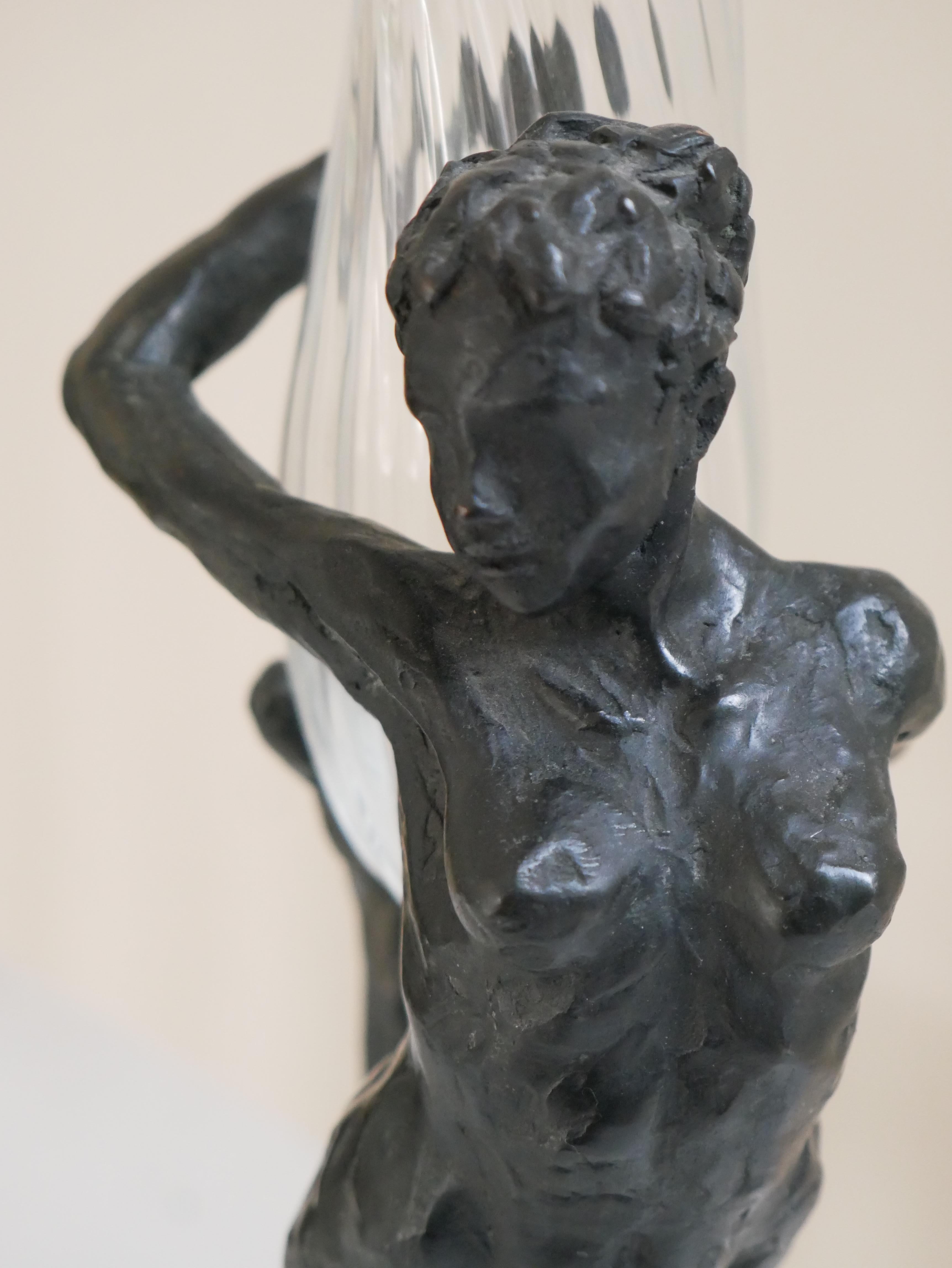 Moderno Soliflores femme Portacandele in bronzo di Patrick Laroche in vendita