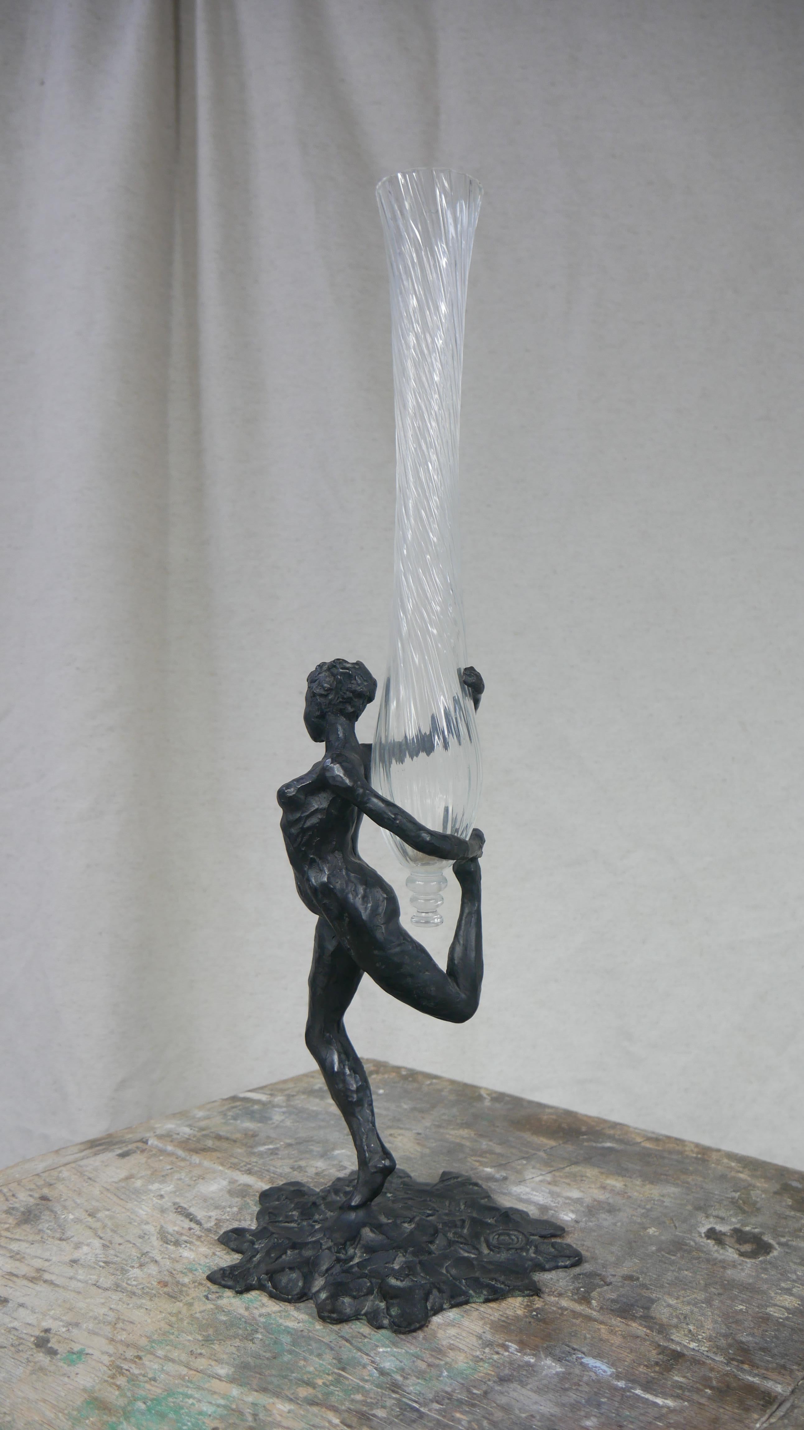 XXI secolo e contemporaneo Soliflores femme Portacandele in bronzo di Patrick Laroche in vendita
