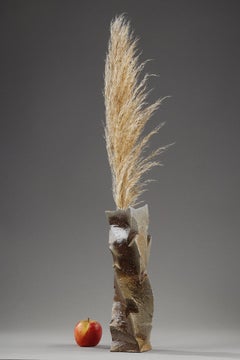 Soliflore sculpture Bizen pottery by Mori Taiga artist, Japan