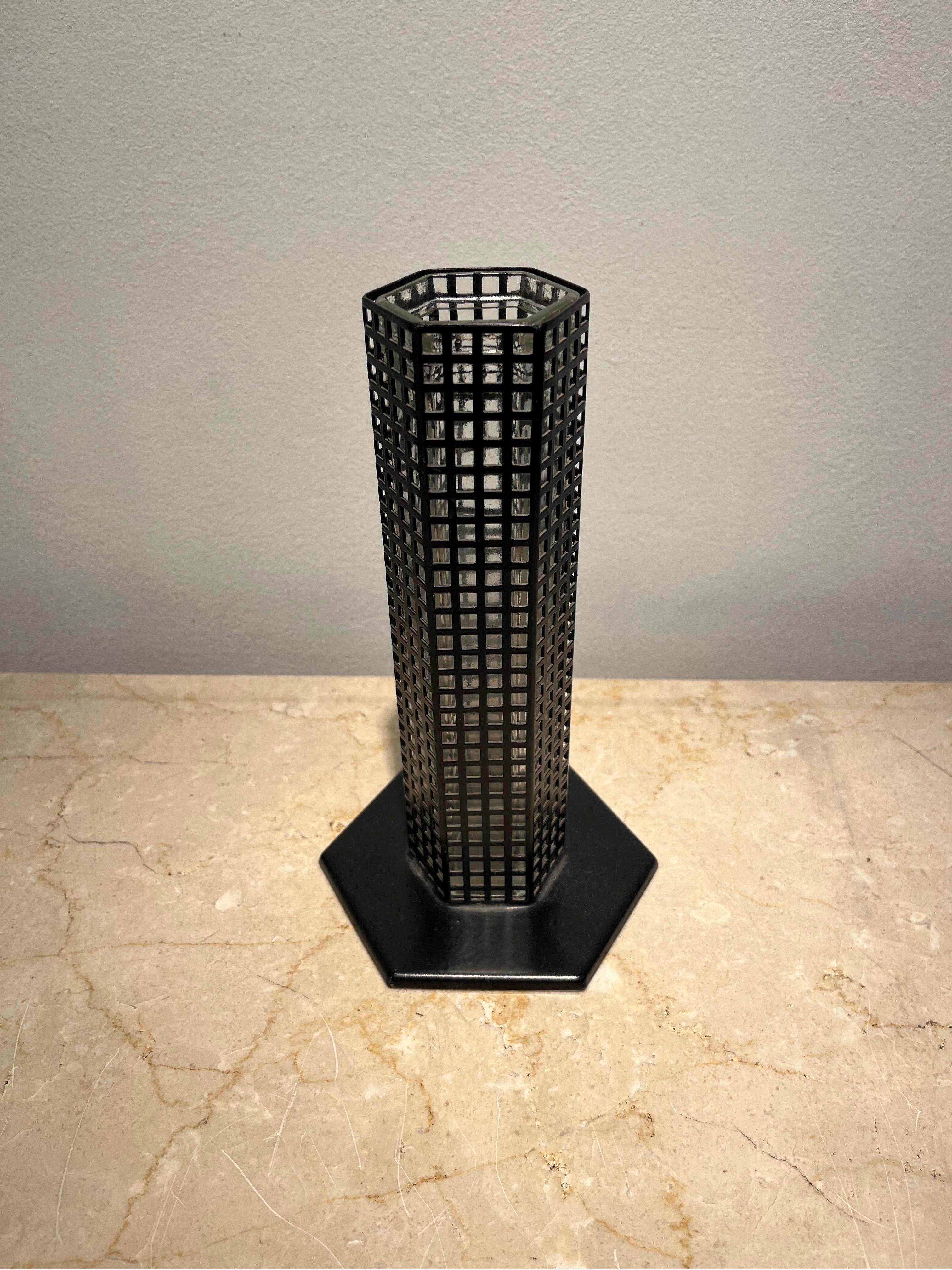 Soliflore Vase by Josef Hoffman, Ed. Bieffeplast, 1980s In Good Condition For Sale In Brussels, BE