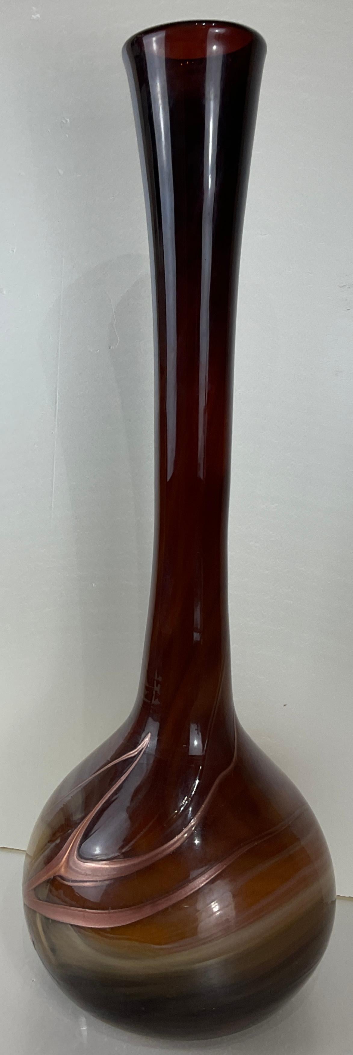 Fait main Vase soliflore de style Schneider par La Verrerie de Maure-Vieil, en verre français en vente