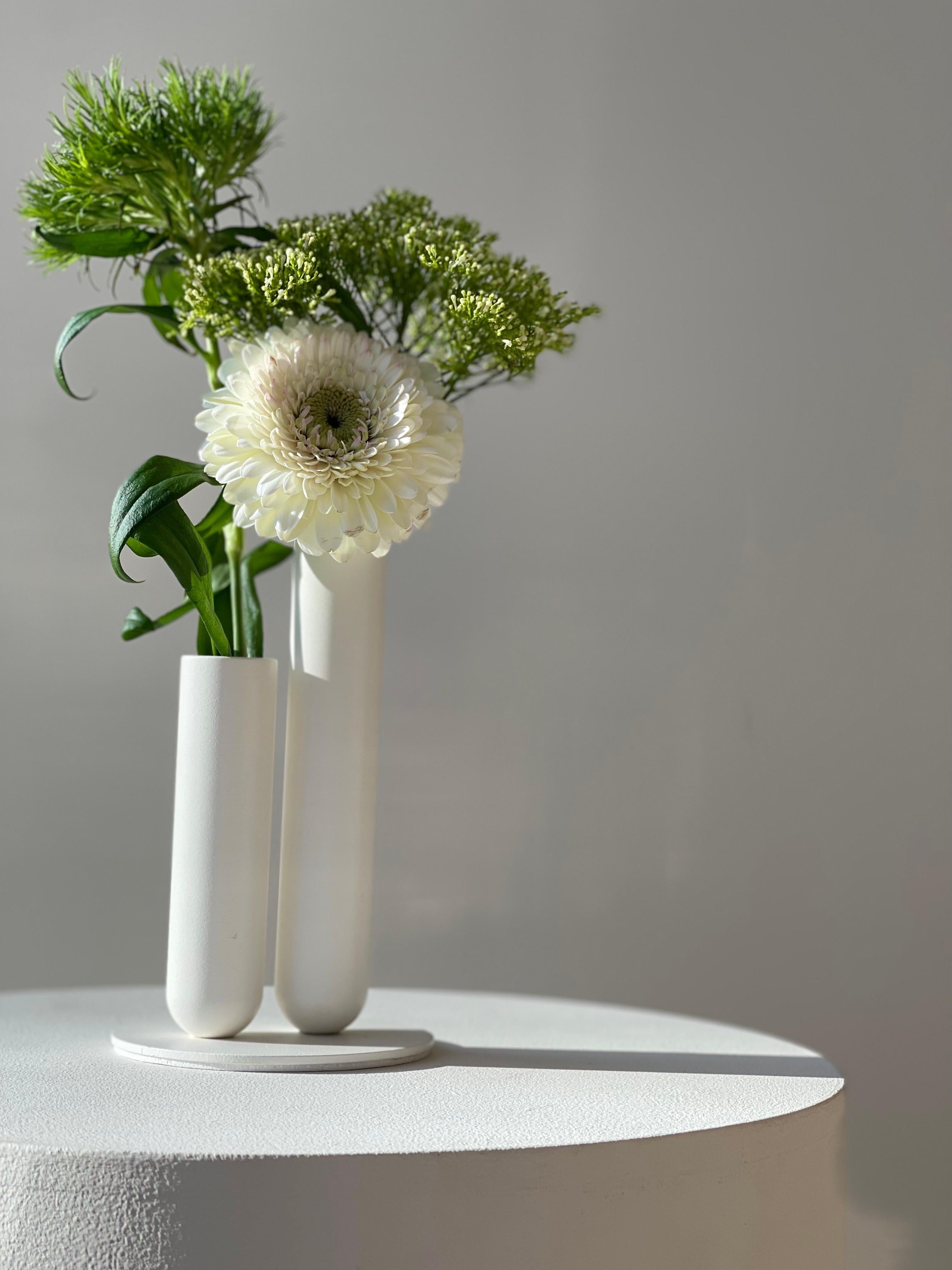 Belgian Soliflore White Vase by Mademoiselle Jo For Sale