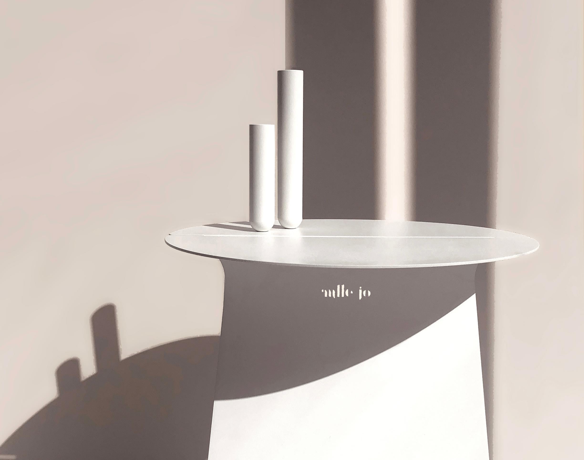 Contemporary Soliflore White Vase by Mademoiselle Jo For Sale