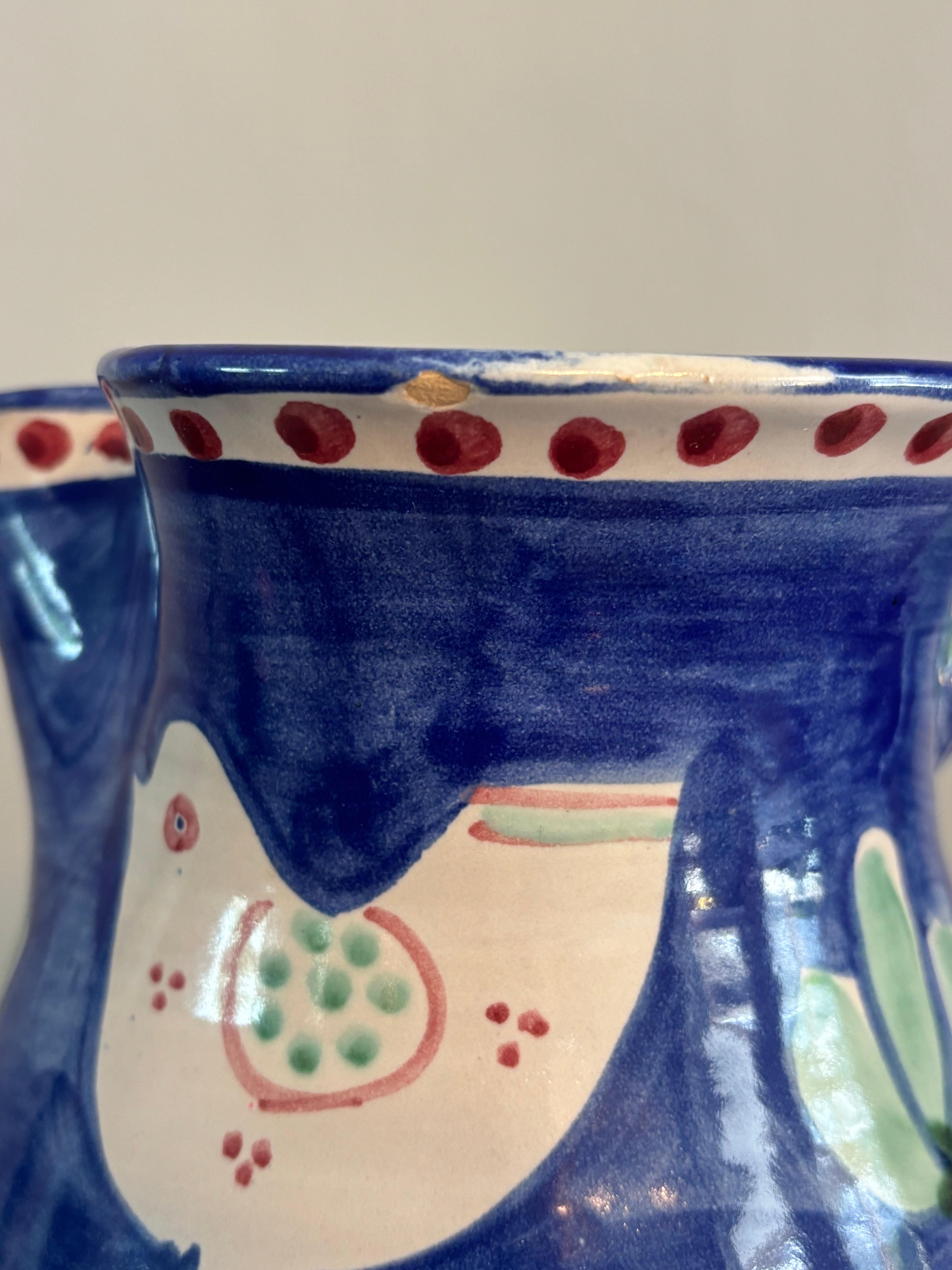 Solimene Vetri Cerimico Blue Green Pitcher and Cups Serving Set For Sale 1