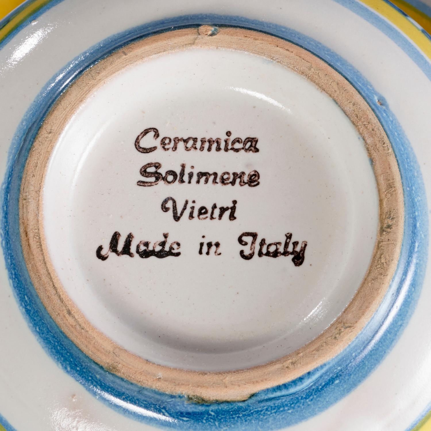 Solimene Vietri, « Decoro Campagna » service à thé en poterie italienne peint à la main pour 12 personnes en vente 4