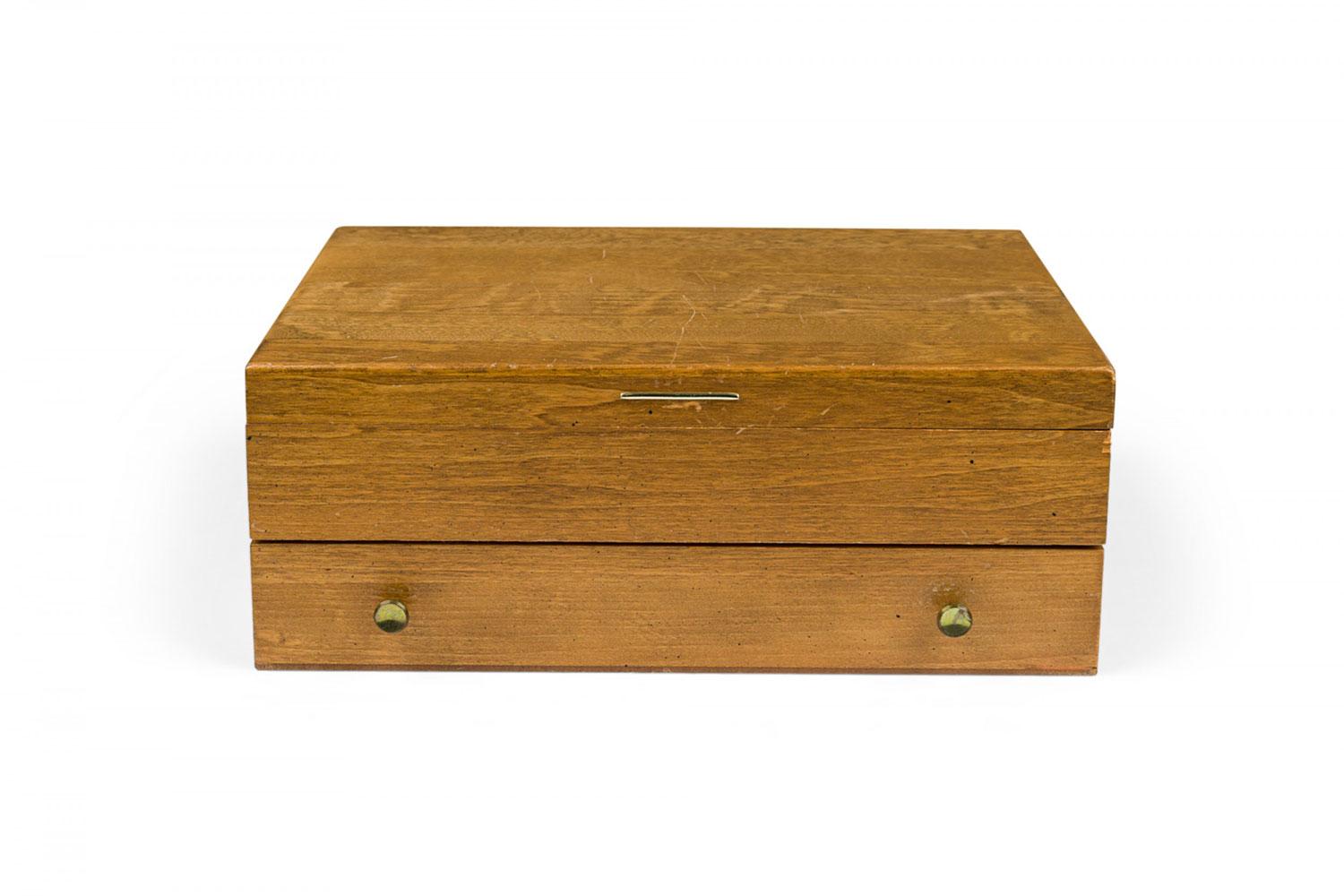 Americano Set di posate d'epoca in Horn e Steele di Solingen Germania in scatola di legno in vendita