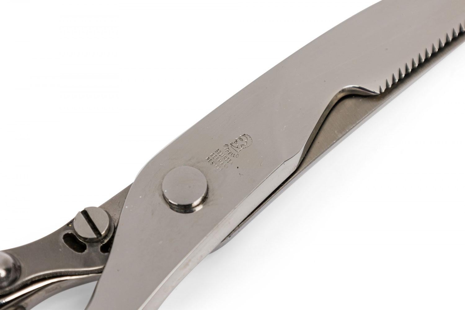 Solingen Othello Germany 3-Piece Rustic Horn Handle Silver Carving Utensil Set For Sale 5