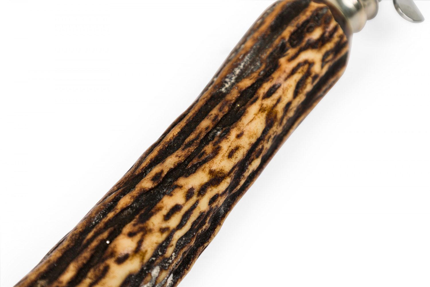 Solingen Othello Germany 3-Piece Rustic Horn Handle Silver Carving Utensil Set For Sale 4