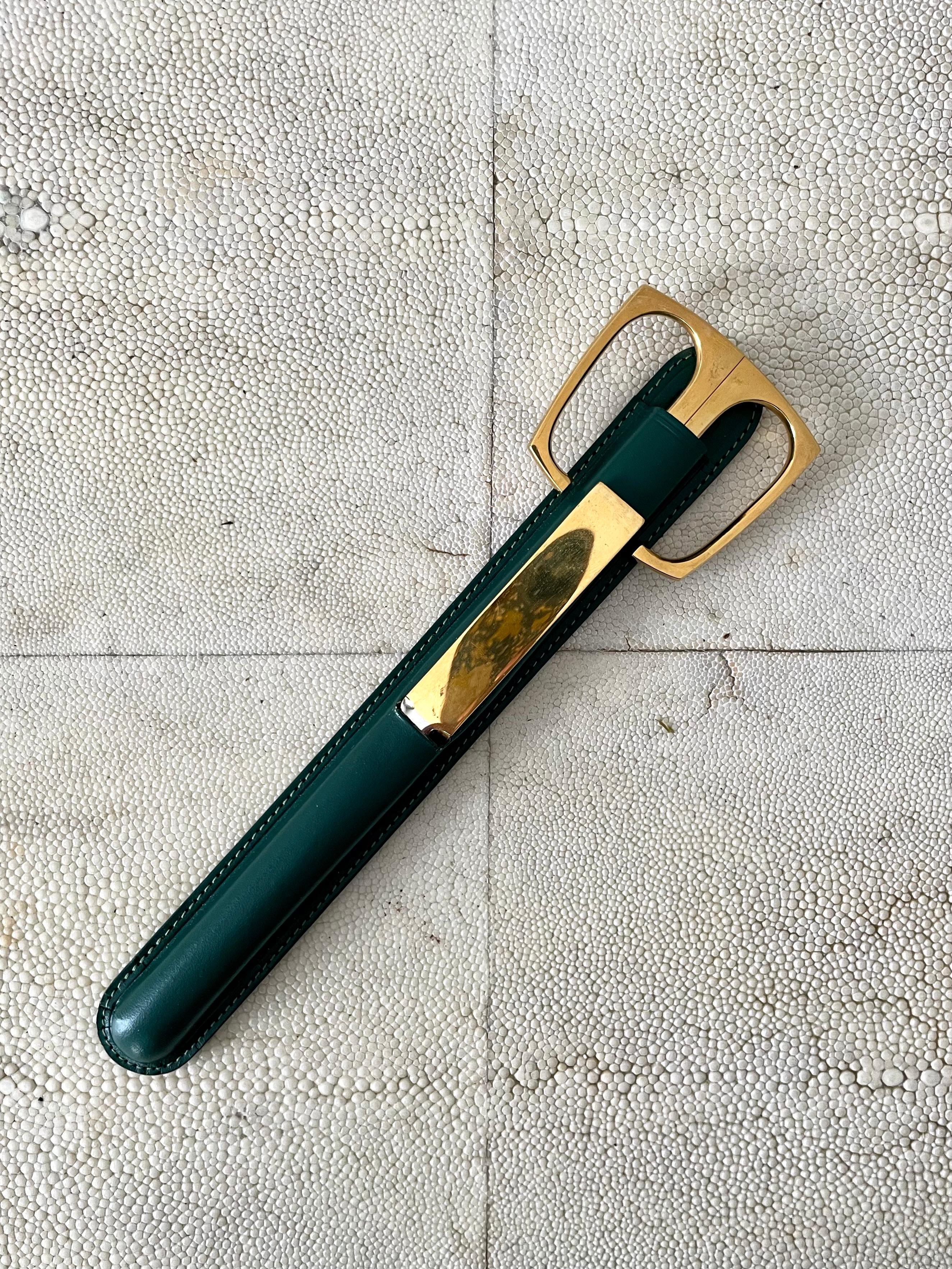 Solingen Scissors and Letter Opener in Green Leather Case 6