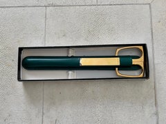 Solingen Scissors and Letter Opener in Green Leather Case