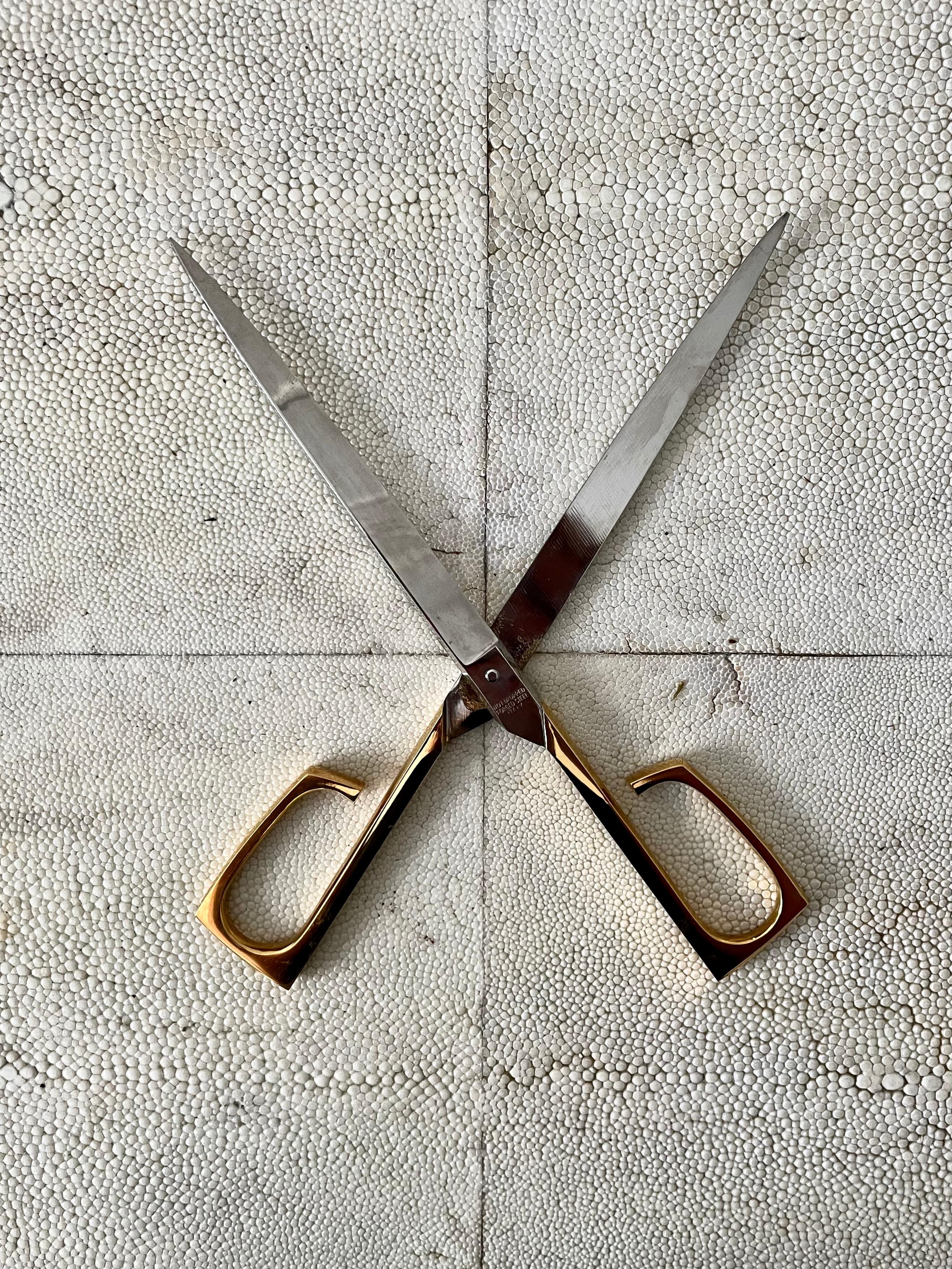 Solingen Scissors and Letter Opener in Green Leather Case In Good Condition In Los Angeles, CA