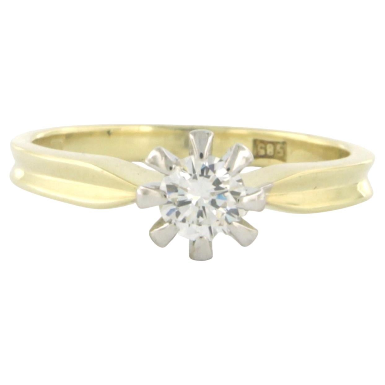 Soliraire-Ring mit einem Diamanten im Brillantschliff von bis zu 0,35 Karat, 14-karätiges Gold, 3,0 Gramm