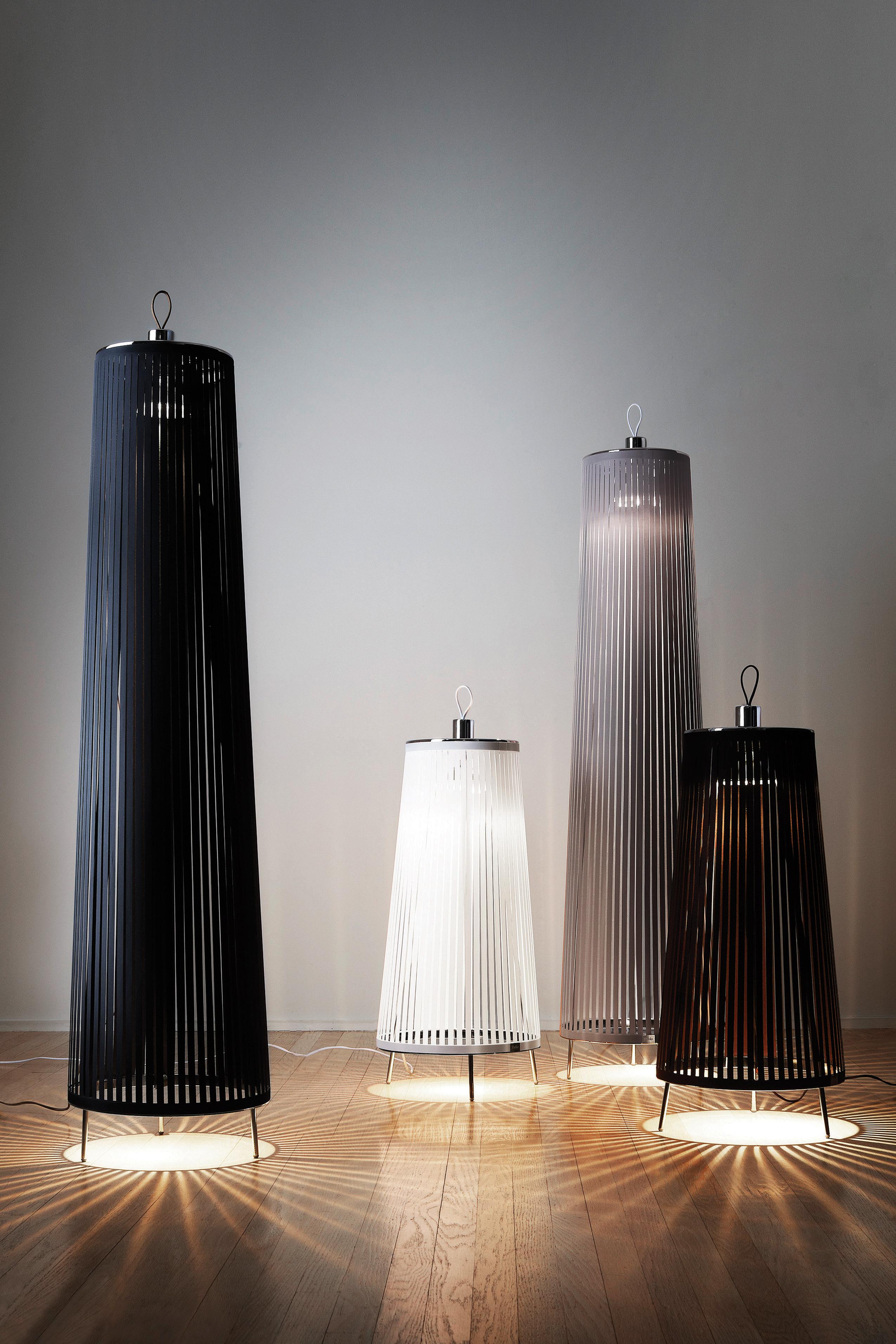 Modern Solis 24 Freestanding Lamp in Silver by Pablo Designs