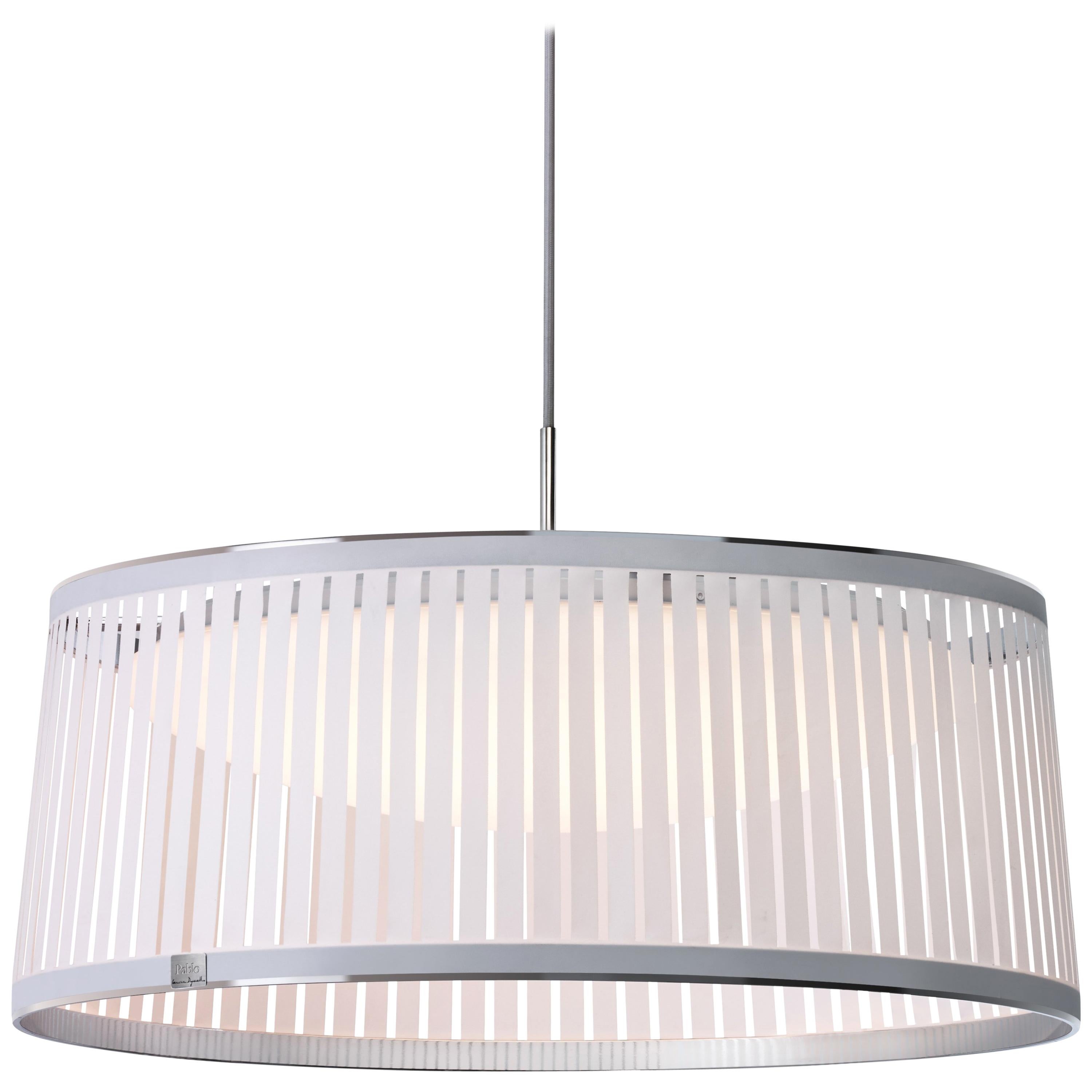 Solis Drum 24 Pendant Light in White by Pablo Designs For Sale