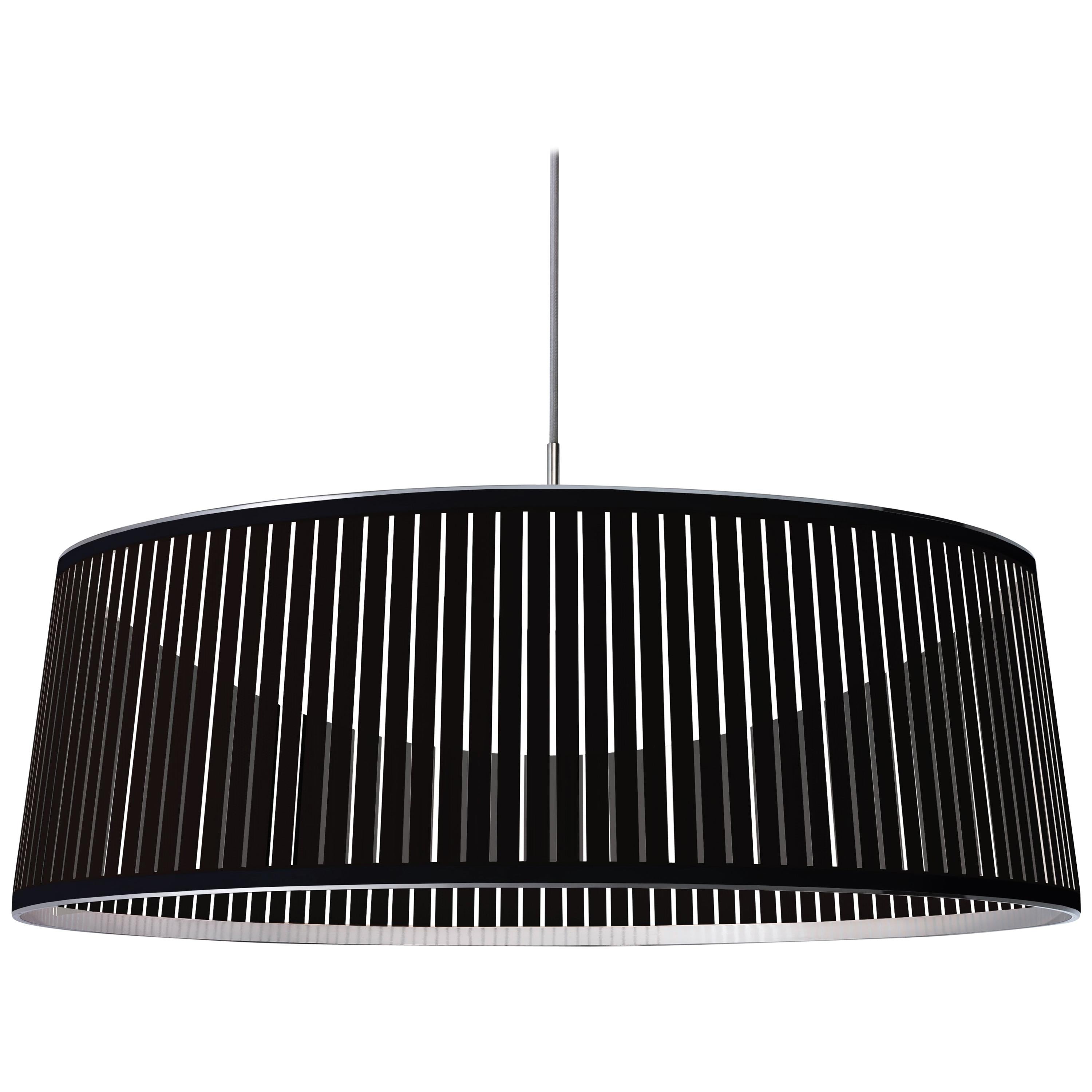 Lampe à suspension Solis Drum 36 noire par Pablo Designs en vente