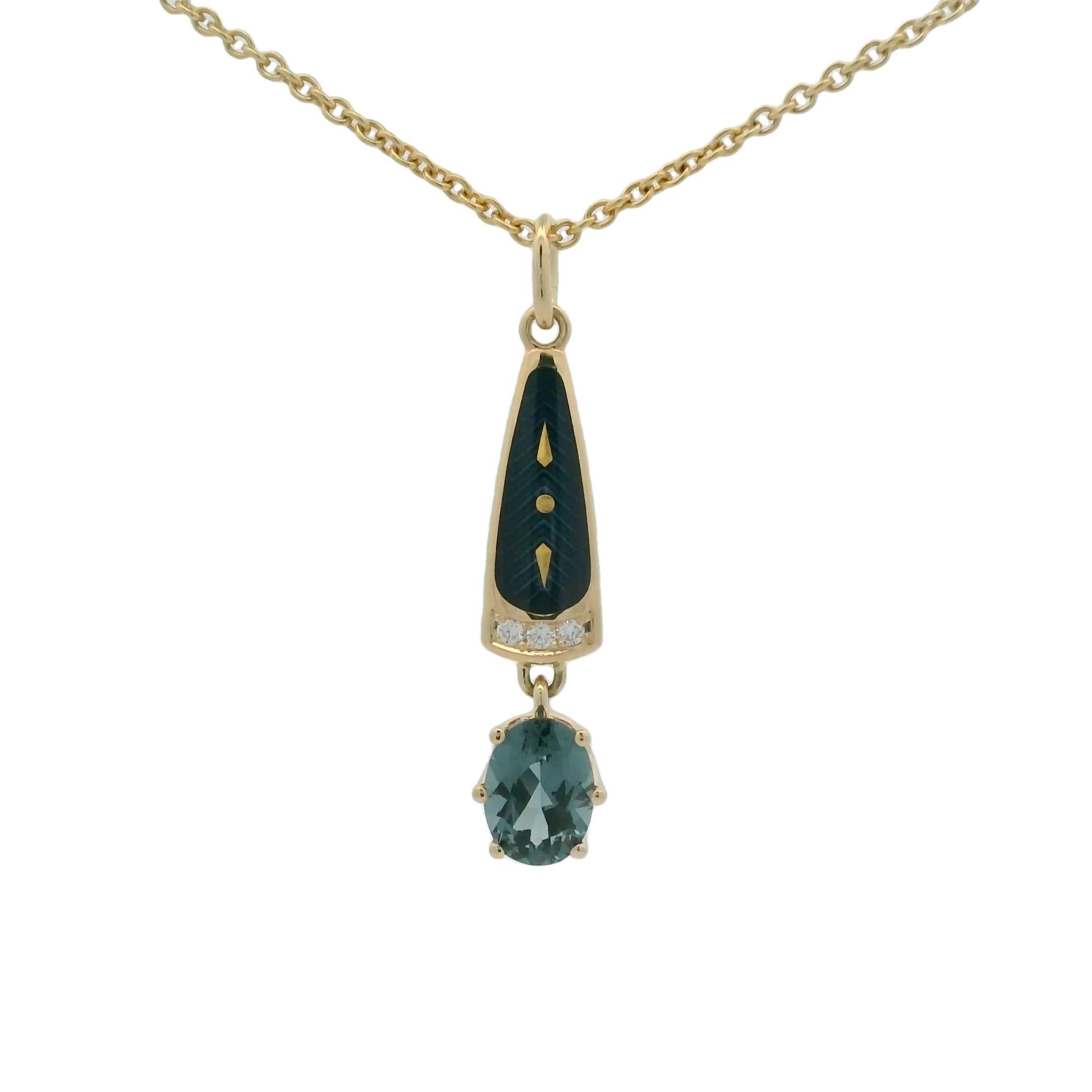 Pendente Victor Mayer, collezione solitari, oro giallo 18 carati, spinello, smalto vitreo color petrolio, 3 diamanti, totale 0,03 carati, G VS

Informazioni sul creatore Victor Mayer
Victor Mayer è rinomato a livello internazionale per l'eleganza