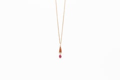 Solitair Pendant 18k Yellow Gold, Spinel Red, Enamel, 3 Diamonds 0.03ct GVS