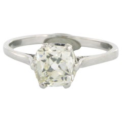 Solitair ring set with diamond 18k white gold and Platinum