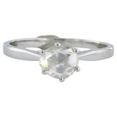 Solitair ring set with diamond in total 0.60ct 4k white gold