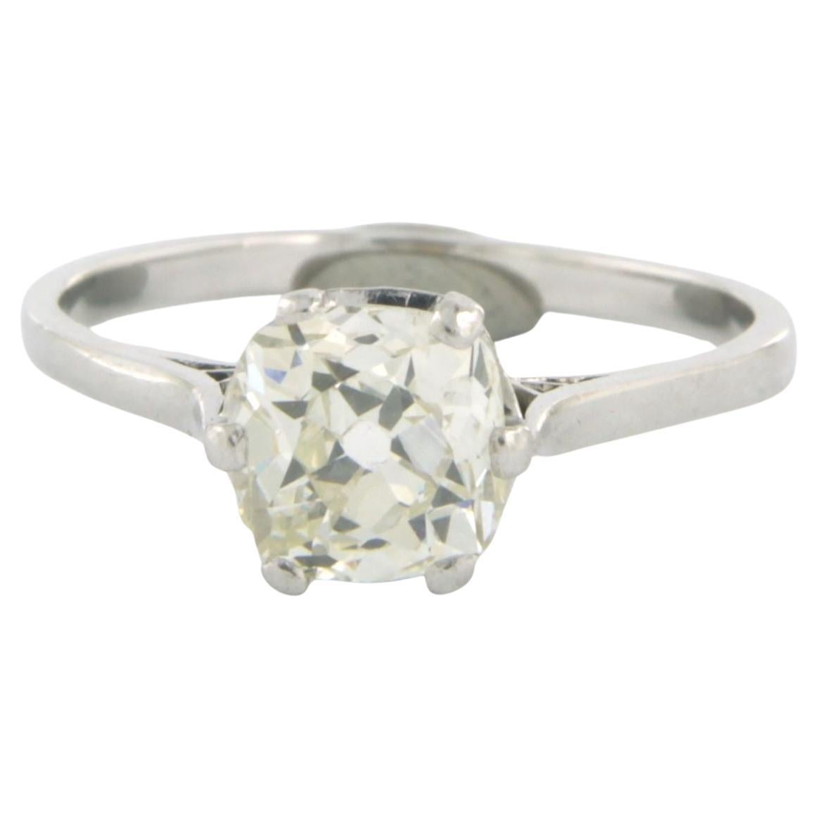 Anillo solitario con diamante talla mina vieja de hasta 1,30 ct Platino y oro blanco de 18k
