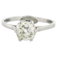 Anillo solitario con diamante talla mina vieja de hasta 1,30 ct Platino y oro blanco de 18k
