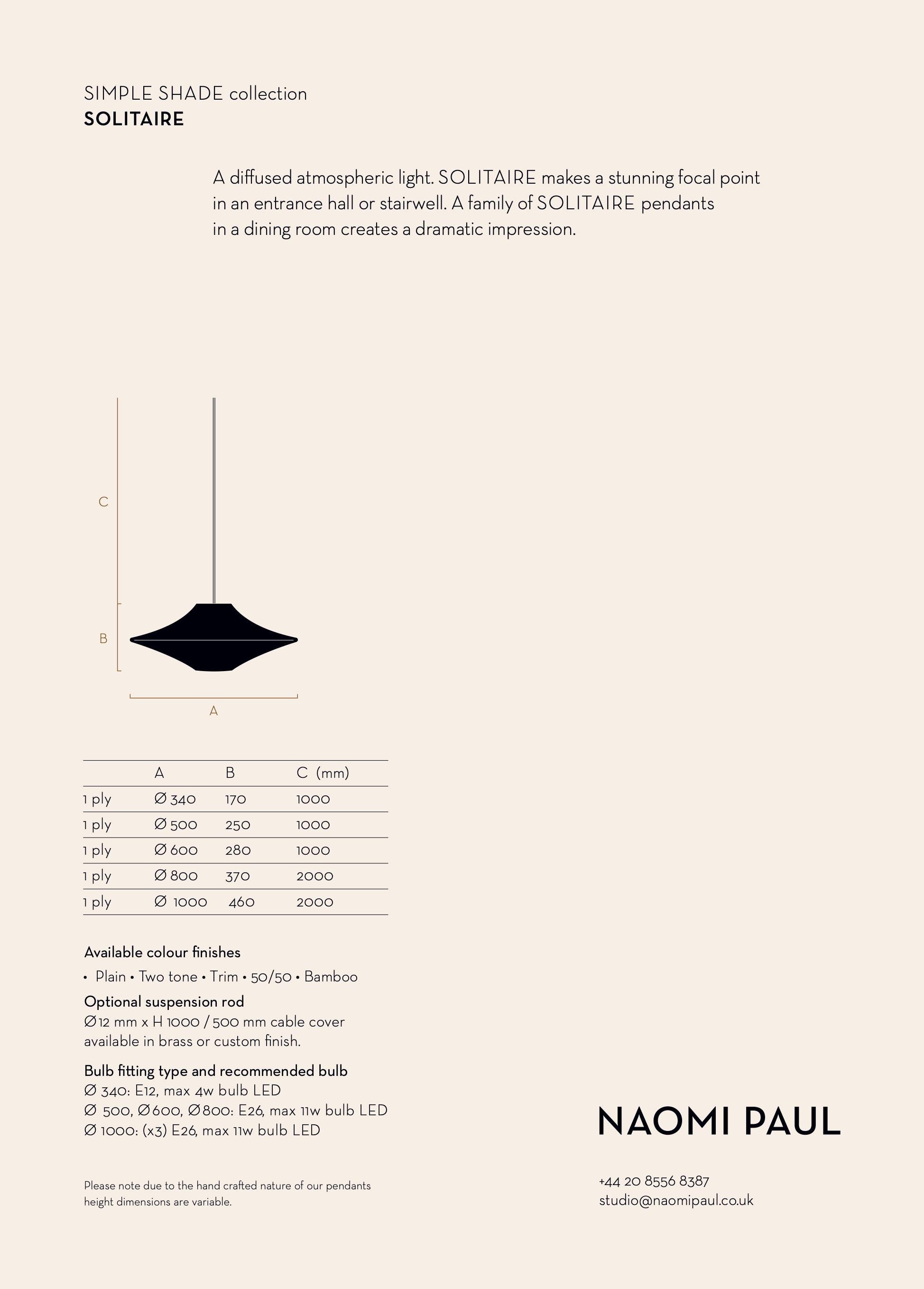 XXIe siècle et contemporain SOLITAIRE 01 Lampe pendante Ø50cm/19.7in, Crocheté à la main en coton égyptien en vente