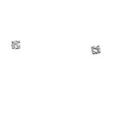 Solitaire 0.20ct Round Brilliant Diamond Earrings in 18ct White Gold