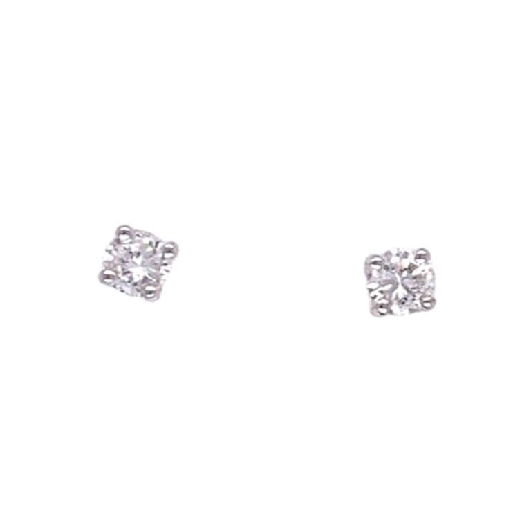 Solitär 0,20ct runde Brillant-Diamant-Ohrringe aus 18ct Weißgold