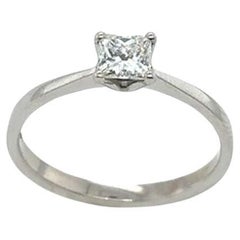 Used Solitaire 0.40ct F/VVS1 Princess Cut GIA Diamond Ring in 18ct White Gold