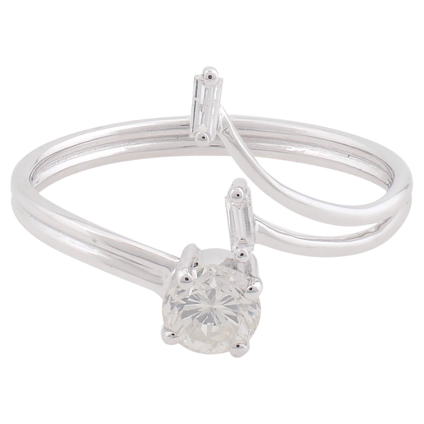 For Sale:  Solitaire 1.35Ct SI/H Diamond Bridal Ring 10K White Gold Fine Jewelry