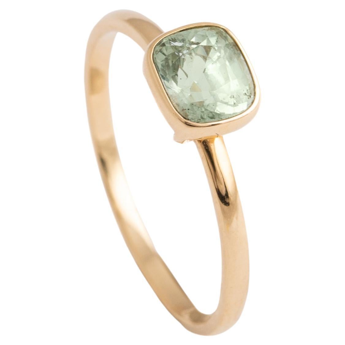 Solitaire 18k Yellow Gold Ring For Sale