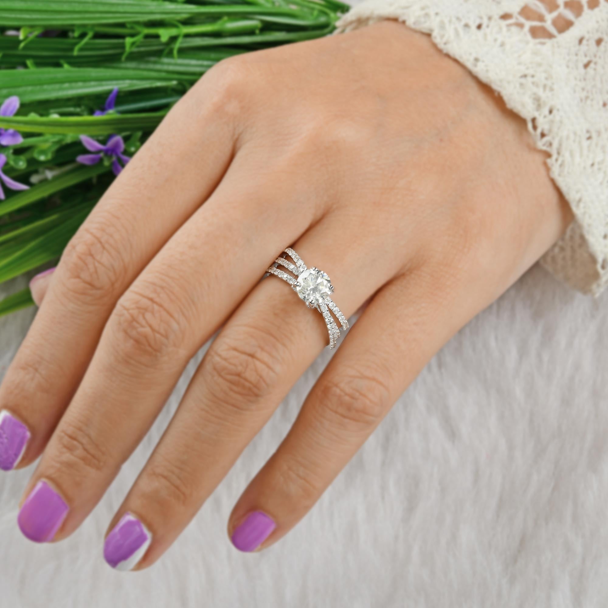 in vendita:  Anello nuziale con diamante naturale solitario 1.96Ct SI/H in oro bianco 14k Gioielli. 2